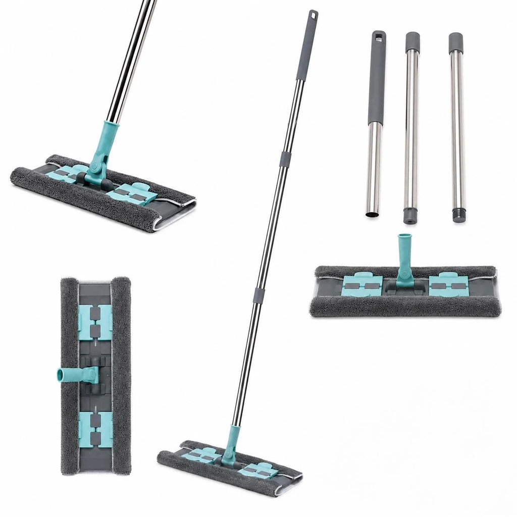 Set Curatare Pardoseli DeepFresh: Mop + 1 Pachet Servetele Mop cu Otet si Bicarbonat, Sapun Alb